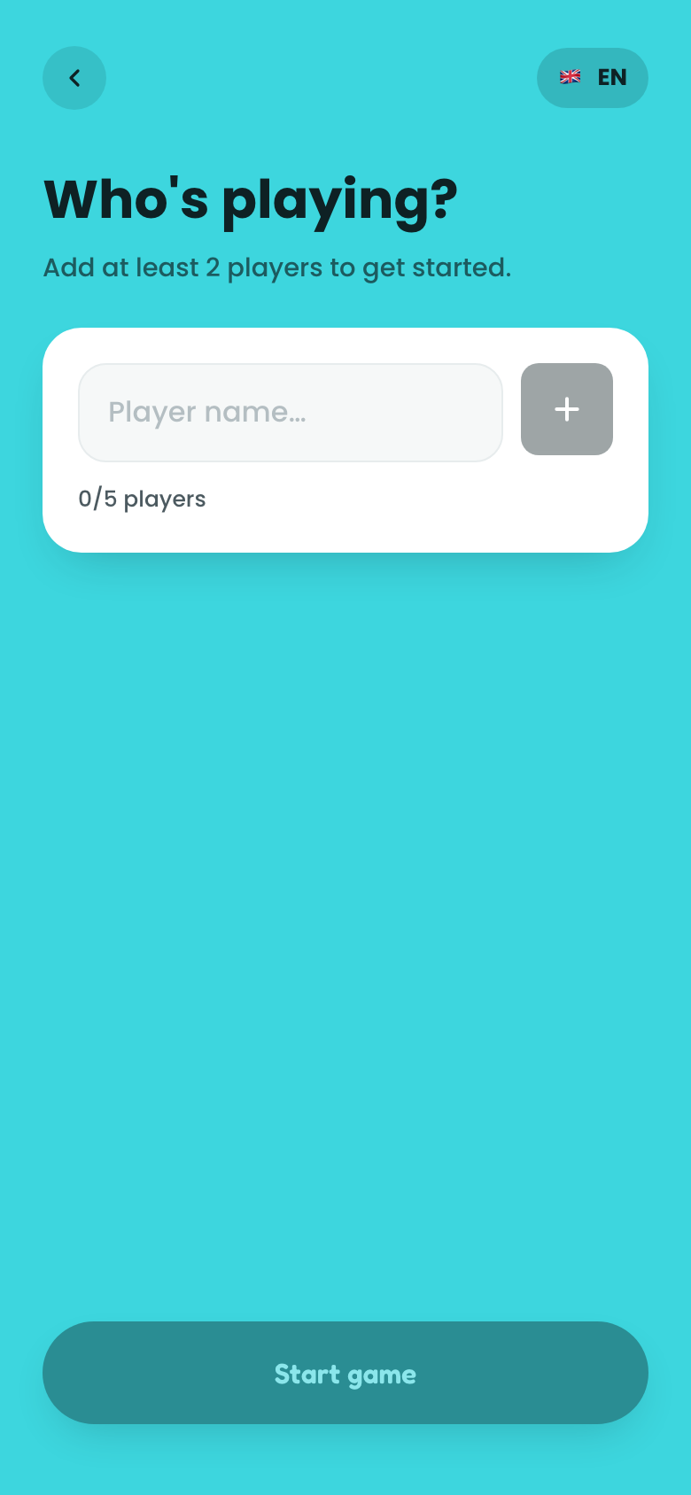 Adding player names before the game starts