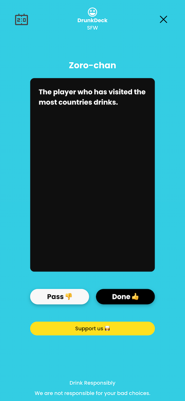 Drunkdeck | Online free drinking game