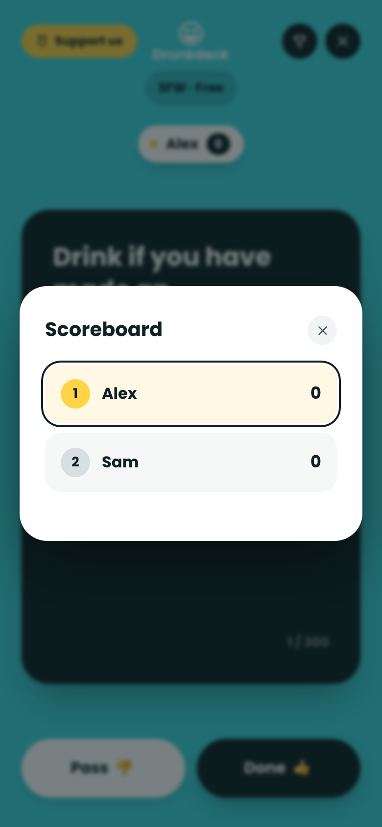 The live scoreboard during a game